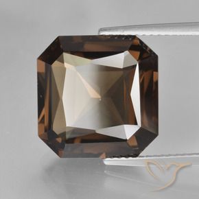 Quartzo Fumê Marrom Natural 10.90ct, Corte Octógono / Esmeralda, VVS-VS