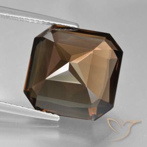 Quartzo Fumê Marrom Natural 10.90ct, Corte Octógono / Esmeralda, VVS-VS