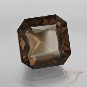 Quartzo Fumê Hickory Brown Natural 10.54ct, Corte Octógono / Esmeralda, VVS