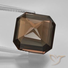 Quartzo Fumê Hickory Brown Natural 10.54ct, Corte Octógono / Esmeralda, VVS