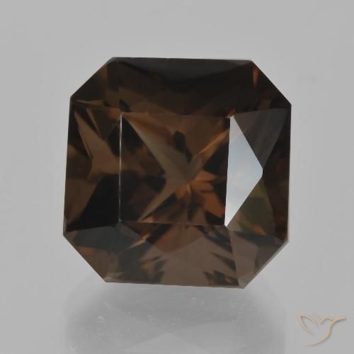 11.09ct Natural Marrom avermelhado Quartzo Fumê, Corte Esmeralda, VVS