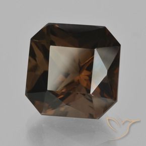 Quartzo Fumê Marrom avermelhado Natural 11.09ct, Corte Octógono / Esmeralda, VVS