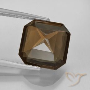 Quartzo Fumê Marrom escuro Natural 6.62ct, Corte Octógono / Esmeralda, VVS-VS