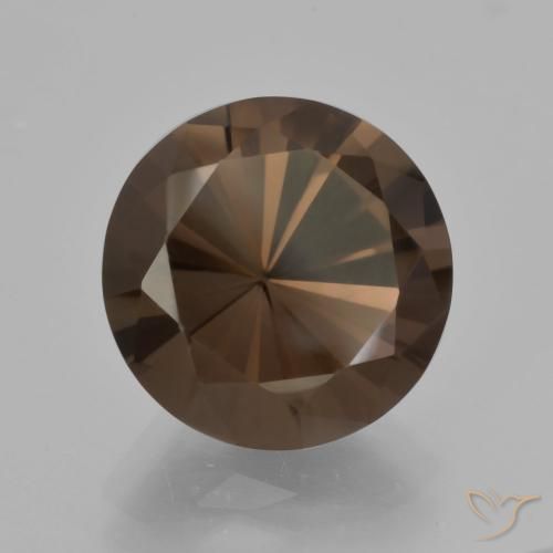 Quartzo Fumê Marrom escuro Natural 5.97ct, Redondo, VVS