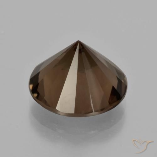 Quartzo Fumê Marrom escuro Natural 5.97ct, Redondo, VVS