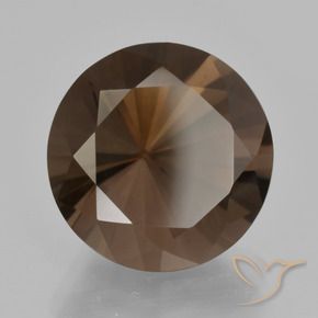 Quartzo Fumê Marrom escuro Natural 9.31ct, Redondo, VVS