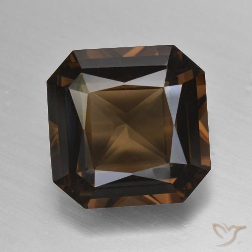 11.64ct Natural Castanho médio Quartzo Fumê, Corte Esmeralda, VVS-VS