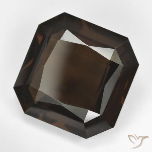 Quartzo Fumê Marrom escuro Natural 11.86ct, Corte Octógono / Esmeralda, VVS