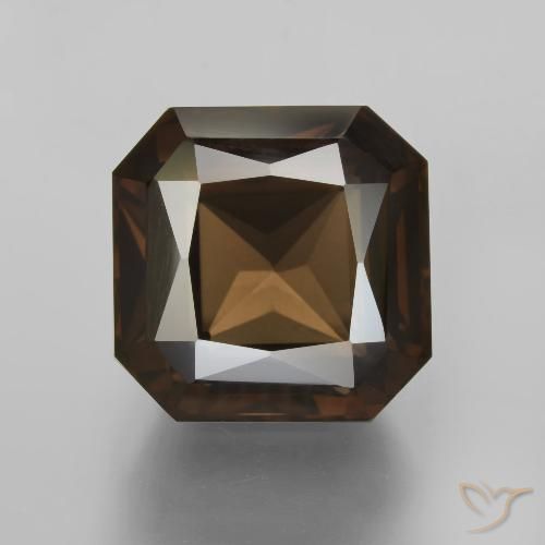 12.25ct Natural Umber Brown Quartzo Fumê, Corte Esmeralda, VVS