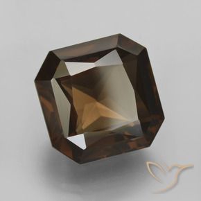 Quartzo Fumê Umber Brown Natural 12.25ct, Corte Octógono / Esmeralda, VVS