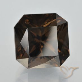 Quartzo Fumê Chocolate marrom Natural 12.53ct, Corte Octógono / Esmeralda, VVS