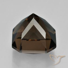 Quartzo Fumê Chocolate marrom Natural 12.53ct, Corte Octógono / Esmeralda, VVS
