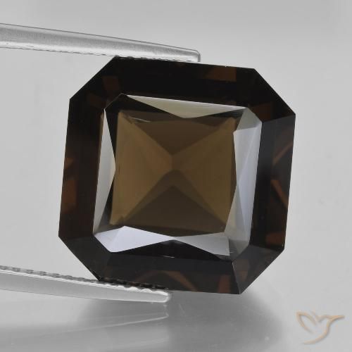 13.20ct Natural Umber Brown Quartzo Fumê, Corte Esmeralda, VVS