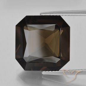 Quartzo Fumê Umber Brown Natural 13.20ct, Corte Octógono / Esmeralda, VVS