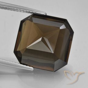 Quartzo Fumê Umber Brown Natural 13.20ct, Corte Octógono / Esmeralda, VVS