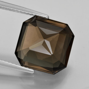 Quartzo Fumê Marrom escuro Natural 7.19ct, Corte Esmeralda, VVS