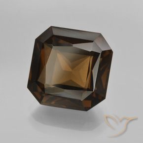 Quartzo Fumê Umber Brown Natural 7.63ct, Corte Octógono / Esmeralda, VVS