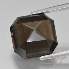 Quartzo Fumê Azul escuro Natural 7.81ct, Corte Octógono / Esmeralda, VVS