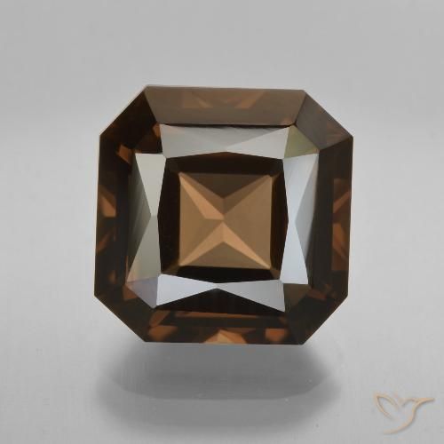 8.21ct Natural Marrom avermelhado Quartzo Fumê, Corte Esmeralda, VVS