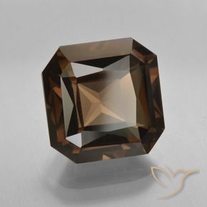 Quartzo Fumê Marrom avermelhado Natural 8.21ct, Corte Octógono / Esmeralda, VVS