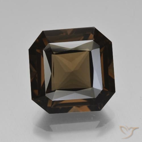 8.61ct Natural Umber Brown Quartzo Fumê, Corte Esmeralda, VVS
