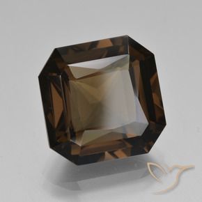 Quartzo Fumê Umber Brown Natural 8.61ct, Corte Octógono / Esmeralda, VVS