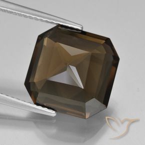 Quartzo Fumê Umber Brown Natural 8.61ct, Corte Octógono / Esmeralda, VVS