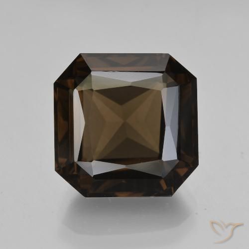 8.83ct Natural Marrom escuro Quartzo Fumê, Corte Esmeralda, VVS-VS