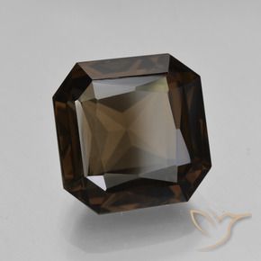 Quartzo Fumê Marrom escuro Natural 8.83ct, Corte Octógono / Esmeralda, VVS-VS