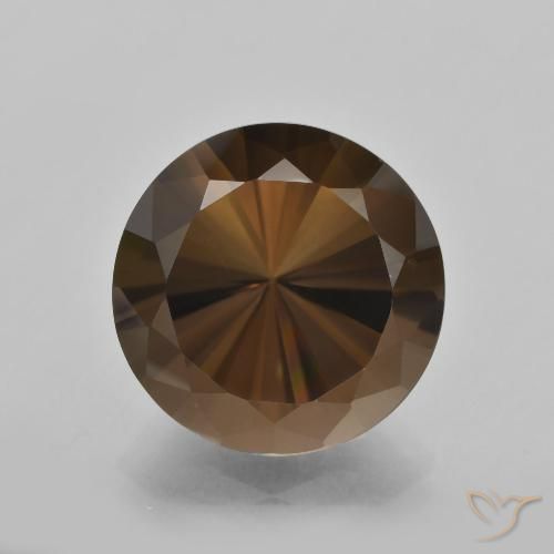 10.65ct Natural Chocolate marrom Quartzo Fumê, Redondo, VVS