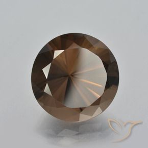 Quartzo Fumê Chocolate marrom Natural 10.65ct, Redondo, VVS