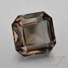 Quartzo Fumê Chocolate marrom Natural 9.83ct, Corte Octógono / Esmeralda, VVS-VS