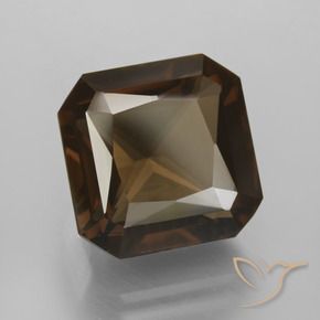 Quartzo Fumê Castanho médio Natural 9.55ct, Corte Octógono / Esmeralda, VVS