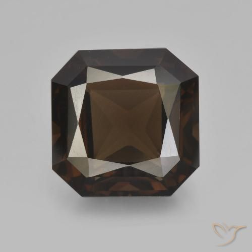 9.40ct Natural Marrom escuro Quartzo Fumê, Corte Esmeralda, VVS