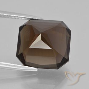 Quartzo Fumê Marrom escuro Natural 9.40ct, Corte Octógono / Esmeralda, VVS
