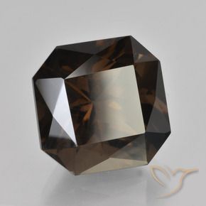 Quartzo Fumê Umber Brown Natural 9.24ct, Corte Octógono / Esmeralda, VVS