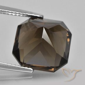 Quartzo Fumê Umber Brown Natural 9.24ct, Corte Octógono / Esmeralda, VVS