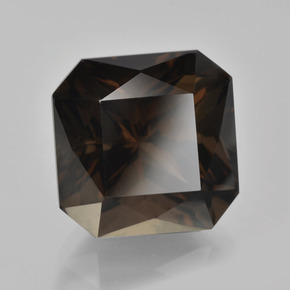 Quartzo fumê marrom natural 9,30ct, corte esmeralda, VVS