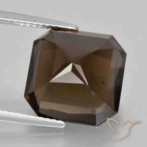 Quartzo Fumê Azul escuro Natural 9.19ct, Corte Octógono / Esmeralda, VVS-VS
