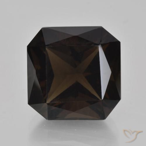 9.38ct Natural Marrom escuro Quartzo Fumê, Corte Esmeralda, VVS
