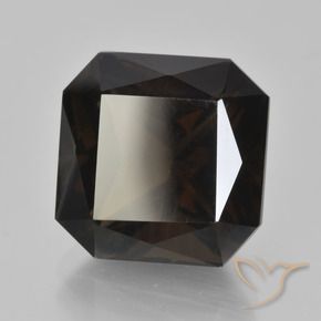 Quartzo Fumê Marrom escuro Natural 9.38ct, Corte Octógono / Esmeralda, VVS