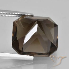Quartzo Fumê Umber Brown Natural 10.05ct, Corte Octógono / Esmeralda, VVS