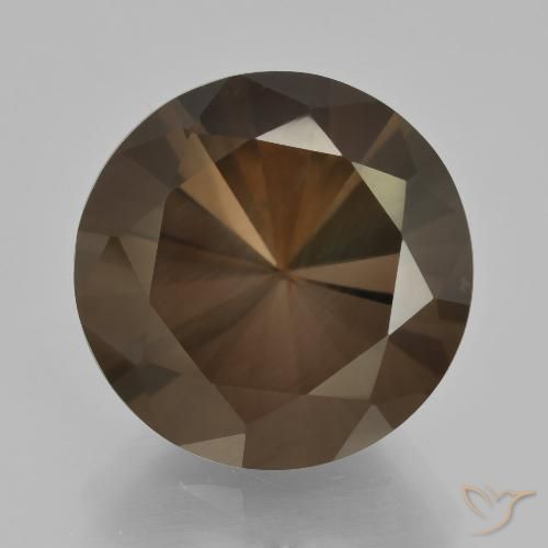 9.79ct Natural Hickory Brown Quartzo Fumê, Redondo, VVS