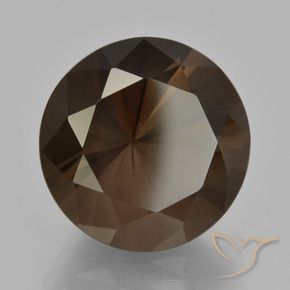 Quartzo Fumê Marrom escuro Natural 10.19ct, Redondo, VVS
