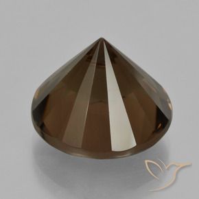 Quartzo Fumê Marrom escuro Natural 10.19ct, Redondo, VVS