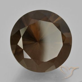 Quartzo Fumê Marrom escuro Natural 10.43ct, Redondo, VVS