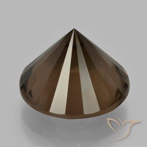 Quartzo Fumê Marrom escuro Natural 10.43ct, Redondo, VVS