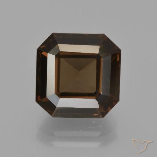 5.10ct Natural Hickory Brown Quartzo Fumê, Corte Esmeralda, VS