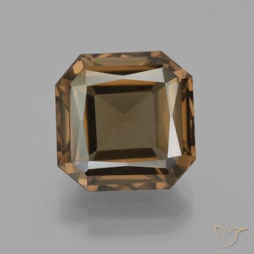 7.15ct Natural Castanho médio-escuro Quartzo Fumê, Corte Esmeralda, VVS-VS