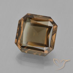 Quartzo Fumê Castanho médio-escuro Natural 7.15ct, Corte Octógono / Esmeralda, VVS-VS